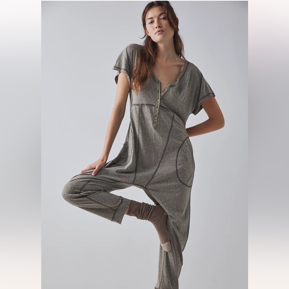 Free People Other - Intimately by Free People Pillow Talk Henley Jumpsuit One-Piece